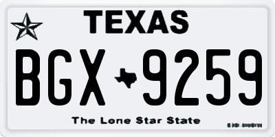 TX license plate BGX9259