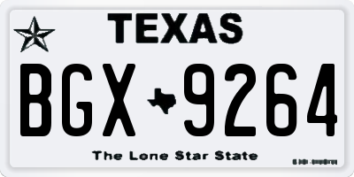 TX license plate BGX9264