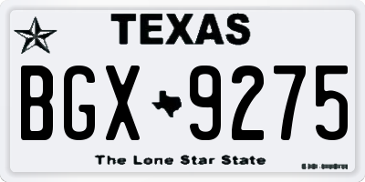 TX license plate BGX9275