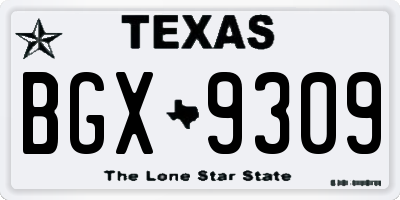 TX license plate BGX9309