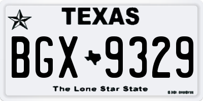 TX license plate BGX9329