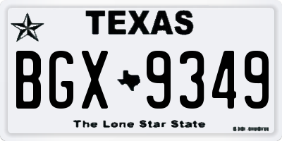 TX license plate BGX9349