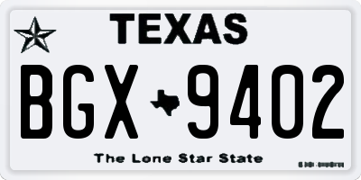 TX license plate BGX9402