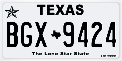 TX license plate BGX9424