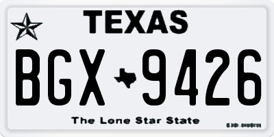 TX license plate BGX9426