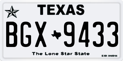 TX license plate BGX9433