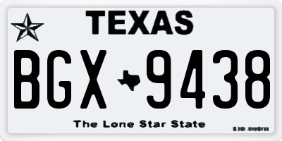 TX license plate BGX9438