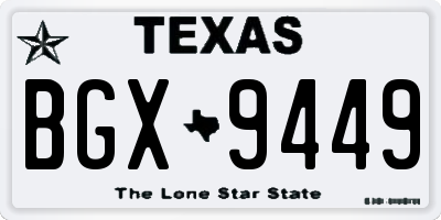 TX license plate BGX9449