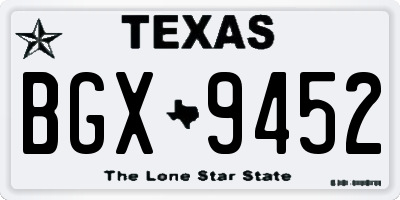 TX license plate BGX9452