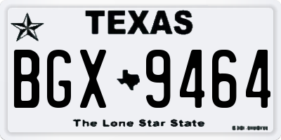 TX license plate BGX9464