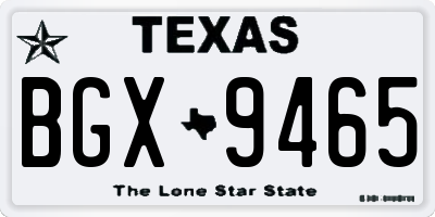 TX license plate BGX9465