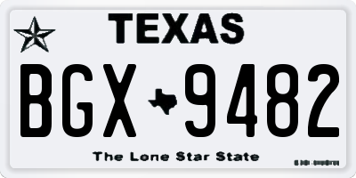 TX license plate BGX9482