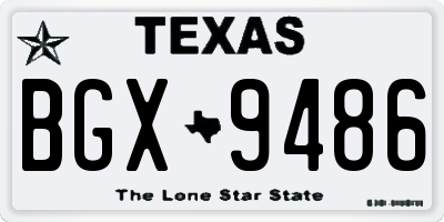 TX license plate BGX9486