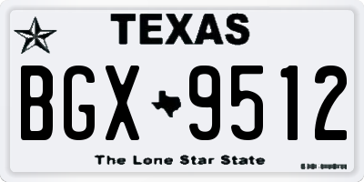 TX license plate BGX9512