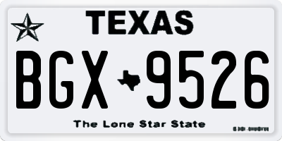 TX license plate BGX9526