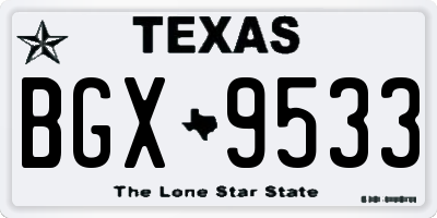TX license plate BGX9533