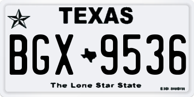 TX license plate BGX9536