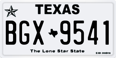 TX license plate BGX9541