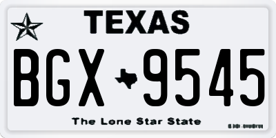 TX license plate BGX9545