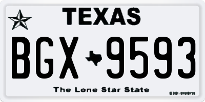 TX license plate BGX9593