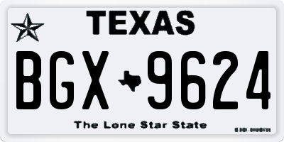 TX license plate BGX9624