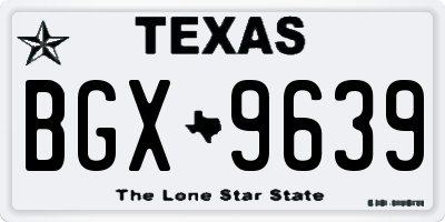TX license plate BGX9639