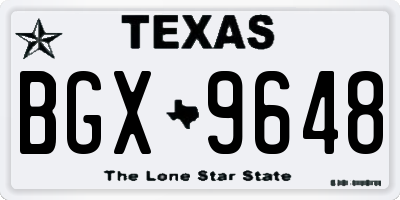 TX license plate BGX9648