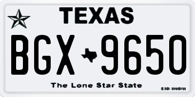 TX license plate BGX9650