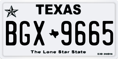 TX license plate BGX9665