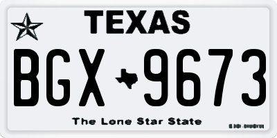 TX license plate BGX9673