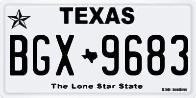 TX license plate BGX9683