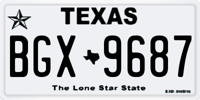 TX license plate BGX9687