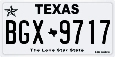 TX license plate BGX9717