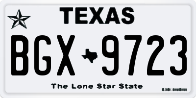 TX license plate BGX9723