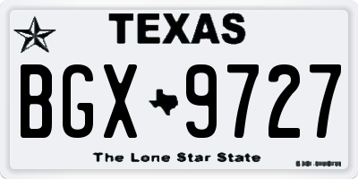 TX license plate BGX9727
