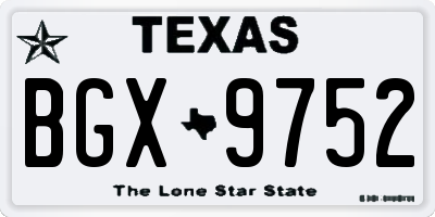 TX license plate BGX9752