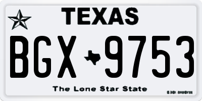 TX license plate BGX9753