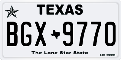 TX license plate BGX9770