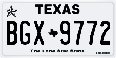 TX license plate BGX9772