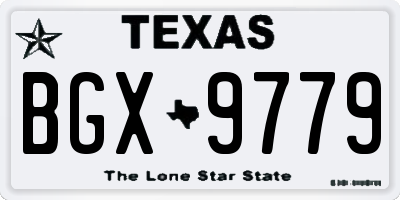 TX license plate BGX9779