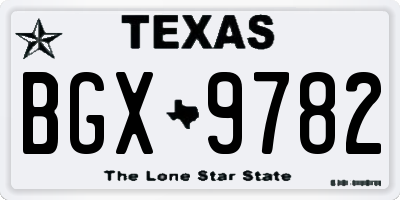 TX license plate BGX9782
