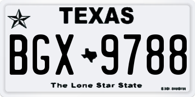 TX license plate BGX9788