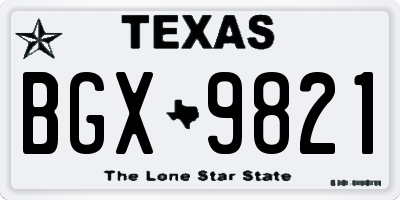 TX license plate BGX9821