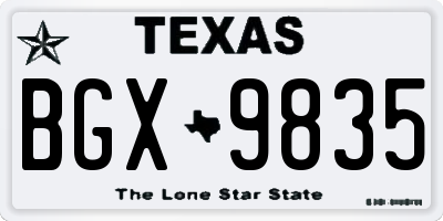 TX license plate BGX9835