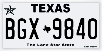 TX license plate BGX9840