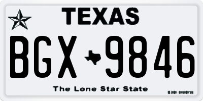 TX license plate BGX9846