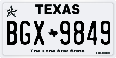 TX license plate BGX9849