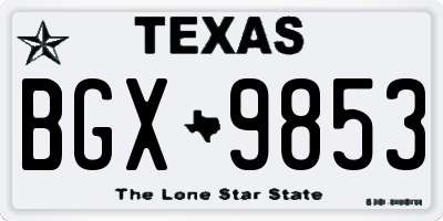 TX license plate BGX9853