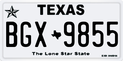 TX license plate BGX9855