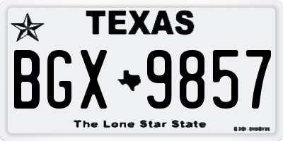 TX license plate BGX9857